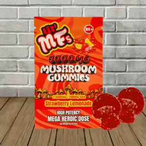 lil mfs mega heroic dose mushroom gummies 5000mg strawberry lemonade 2ct pack